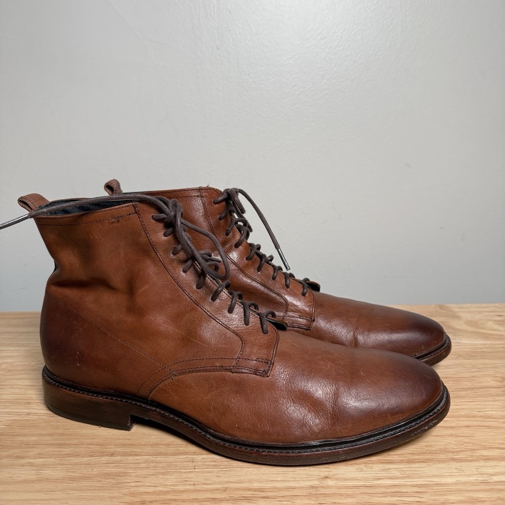 Frye patrick boots mens 12 D‎ brown leather lace up